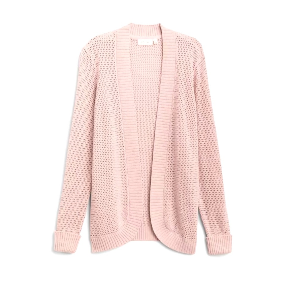 RD Style Blush Open-Stitch Open-Front Cardigan - Size L